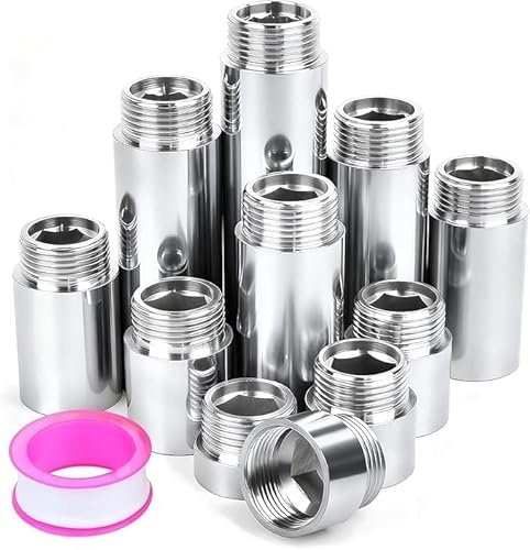 Niuny Hahnverlängerung 3/4 Zoll 85mm Hahnverlängerungen Messing Verchromung 1Stk Verlängerung Fitting Verlängerung Wasseranschluss Gewindefitting Gewindeverlängerung für Wasserhähne Eckventile