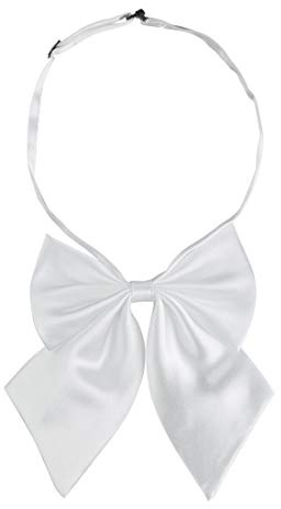 sourcing map Damen Einstellbare feste Farbe Schleifer Halter Hals Bogen Krawatte Weiß Einheitsgröße