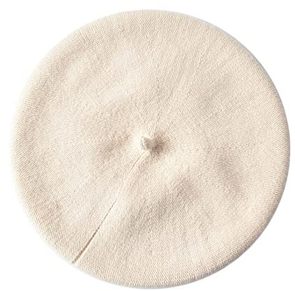 ENJOYFUR Damen Winter Baskenmütze Strickmütze Herbst Winter Mütze Französisch Klassische Baskenmütze Beige, beige, Einheitsgröße