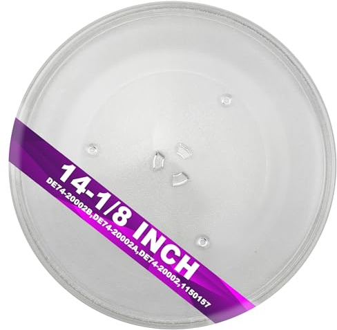 Meter Star 14 1/8 Microwave Glass Turntable Plate Replacement-Compatible with Samsung & GE Microwaves, Replaces DE74-20002B/A/D, WB49X10063/96/30, WB39X10038, 1150157 - Oven-Safe Glass Cooking Tray
