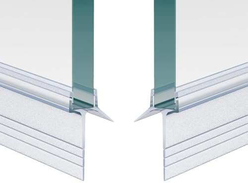 WITEN&NOCK Duschdichtung 2x 100cm für 7mm 8mm mit extra verlängerter Lippe Duschtürdichtung Dichtung für die Glastür gerade Glastür Stärken Ersatzdichtung Wasserabweisende oder Duschkabinen-Dichtung
