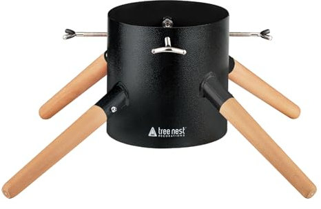 Tree Nest Weihnachtsbaumständer Christbaumständer Baumständer Weihnachtsbaum Standfuß Ständer mit Wassertank für Große Bäume - Family Christmas Tree Stand für Bäume bis 3m, 5-13cm Stamm Schwarz