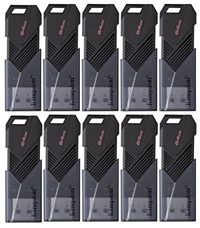 Kingston DataTraveler Exodia Onyx - Memoria USB 3.2 (64 GB, negro mate) (paquete de 10)