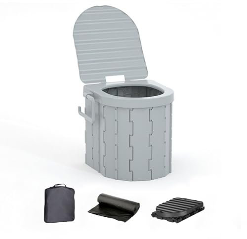 Campingtoilette Wasserdicht Faltbar Leicht Mit Abnehmbarem Klappdeckel Und Toilettenpapierhalter Mobile Trenntoilette Notfall Toilette Klappbar Campingklo Mobile Notfall Trockentoilette,White