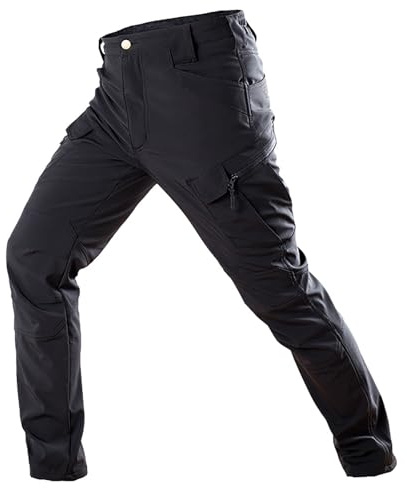Pantalones tácticos impermeables para hombre, con forro polar, pantalones de senderismo para hombre, pantalones térmicos resistentes al viento para caminar, pantalones de trabajo elásticos con