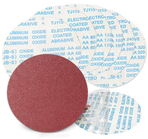 SenmaiTools 18 Stück Selbstklebende schleifscheiben 200mm PSA 40-320Körnung | Aluminiumoxid Kein Loch Schleifpads Set 3 x 40/80/120/180/240/320 Körnung für Holz Stein Metall und Farbe