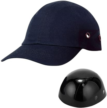 Safety Bump Cap Baseball Hat Style Lightweight Breathable Hard Hat Head Protection Cap (A18109-Navy-L)
