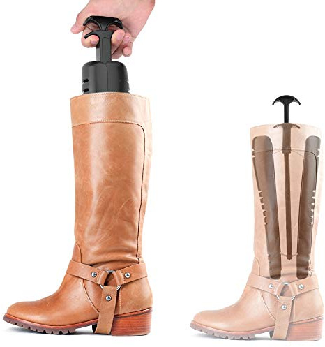Fockety Shoe Stretcher Boots Expander with Anti- Coating and Side Vents for Long-Term Boot Maintenance - Black, 1 Pair, Men Women