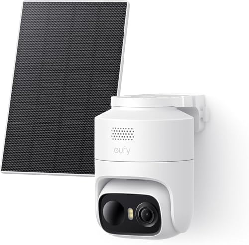 eufyCam C37, Überwachungskamera Außen, Farbnachtsicht, ohne Abo, Solar | 360° Schwenk, KI-Tracking, Gesichtserkennung, Farb-Nachtsicht, ohne Abo-Kosten, Kabellos, Solar