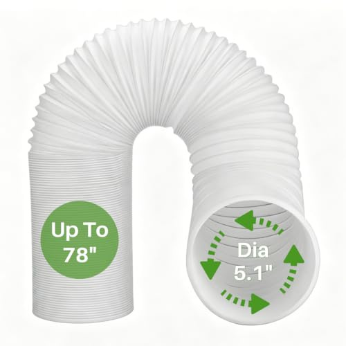 Manguera de Aire Acondicionado Portátil, Manguera de Conducto de Ventilación de Escape de ca de 130 MM/5.12 Pulgadas Manguera de ca de Repuesto con Rosca en Sentido Antihorario (130mm)