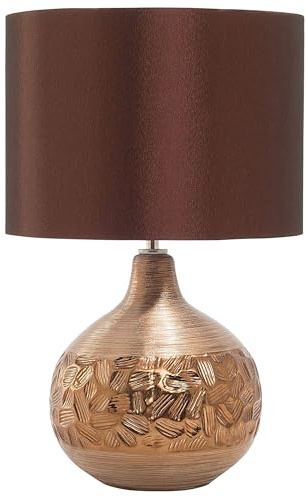 Tischlampe im orientalischen Stil Kunstseide/Metall braun/kupfer Yakima
