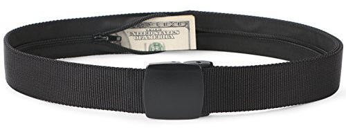 SUOSDEY Travel Money Belt, Nylon Hidden Money Pocket Belt with Plastic Buckle