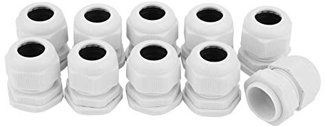 10pcs / Set PG7-PG21 Nylon blanco/Conector de cable de plástico IP68 Conector de prensaestopas(PG21)