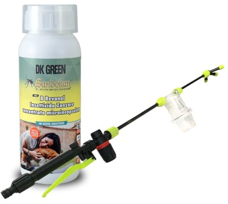 Sandokan KIT Spruzzatore Automatico Nebulizzatore + Insetticida Concentrato B Revanol – Erogatore Automatico per Trattamenti Giardino, Lotta contro Zanzare Insetti e Parassiti
