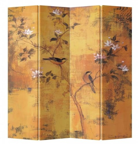 Fine Asianliving Paravent Raumteiler Japanisch Orientalisch Chinesisch Beidseitig L160xH180cm Spanische Wand Trennwand Room Divider Raumtrenner Sichtschutz Bedruckte Canvas Leinwand