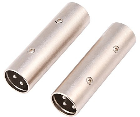 Topiky 3-poliger XLR-Stecker auf Stecker Audio Adapter Coupler Gender Changer für Mikrofon AMP Mixer - 2er Pack(Silber)