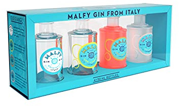Malfy Gin Miniaturset - 4x50ml 41Vol%, 1x Limone, Originale, Arancia, Rosa - Gin Probesteck [Enthält Sulfite]
