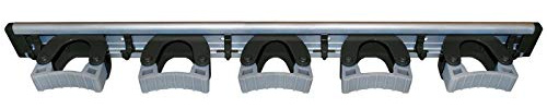 Ryom Gerätehalter-Leiste Geräteschiene Werkzeughalter 5-fach 60cm, aus Aluminium, für max. 28mm ø