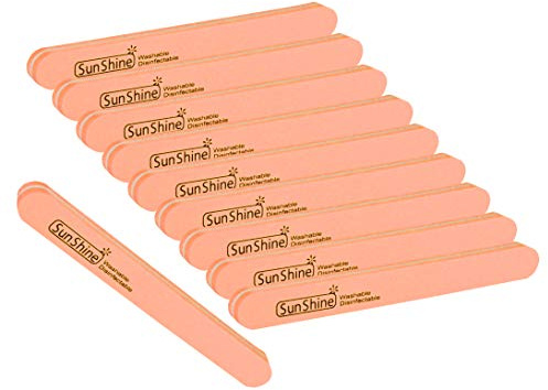 PROFICO 10 Stück Profi Nagelpuffer Buffer Gerade 240/320 Doppelseitge Buffer Nagelfeile Schmirgel Boards Feine Körnung für natürliche Nägel Gel Nägel Nagelfeile Gelnäger Maniküre & Pediküre (Orange)