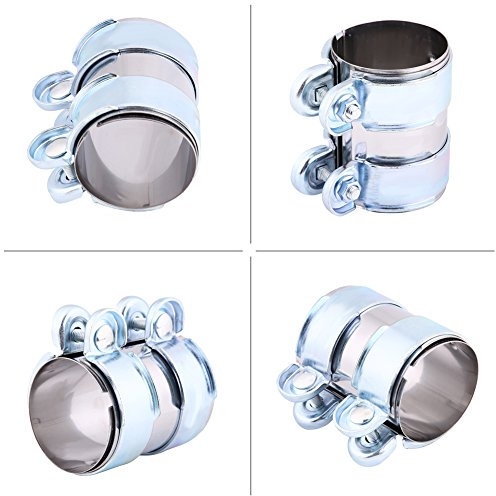 Edelstahl Turbo Auspuff Bandschelle Schalldämpfer Catback Rohrverbinder mit Schrauben(2Inch)