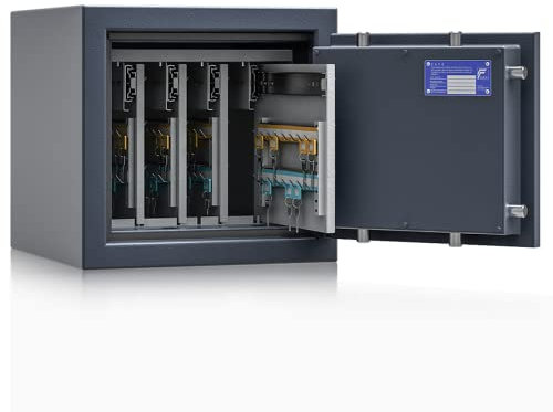 Secureo SafeHero Schlüsseltresor/Schlüsselsafe für 160 Schlüssel Osprey Key 2 | Klasse 1 EN 1143-1 | Elektronisches Zahlenschloss | 4 ausziehbare Wände | 400x420x420 mm (HxBxT) | 67 kg