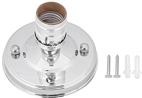 Tomotato Casquillo Bombilla Vintage, Zócalo de Luz E27 E26, Portalámparas de Montaje en Pared, Portalámparas de Techo para Dormitorio Y Sala de Estar(Plata)