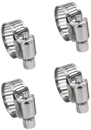 4 Pezzi Fascette Metalliche Stringitubo, Fascetta Stringitubo con Fissaggio, Fascette per Tubi Regolabili con Un Diametro di 6-12 mm, per Pool, Cavi, Rubinetto Domestico, Tubazioni Fissaggio
