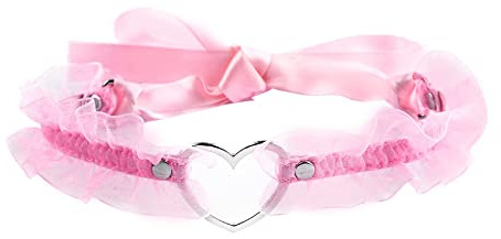 JJDreams Gothic Spitze Choker Damen Herz Choker Halsband Choker mit Schleife Schwarz Tattoo Choker