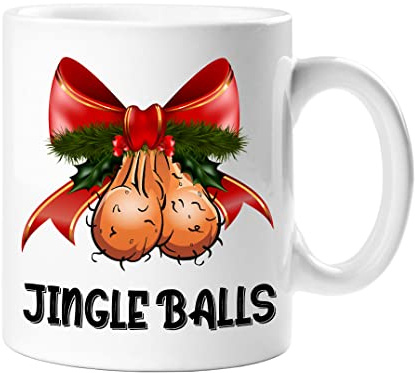 Star Online Novelty Gift Rude Mugs Christmas My Jingle Cup Funny Secret Santa Joke Gifts for Friends Colleagues Ball Sack Mug for Tea Coffee Boy Friend Husband