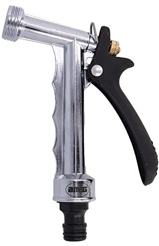 Amig - Pistola Per Irrigazione | Metallico | 140mm | Ideale Per I Lavori In Giardino | Leva Di Bloccaggio Per Maggiore Convenienza | Impugnatura Ergonomica E Facile Uso | Acciaio | Lucido