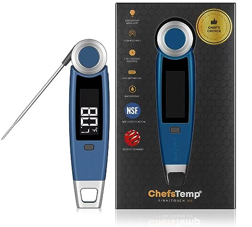 ChefsTemp Finaltouch X10 1-Second Instant Read Meat Thermometer, Influencer Picks, Professional Digital Thermometer for Kitchen Food Cooking Grill BBQ Smoker Candy Home Brewing and Oil Deep Frying