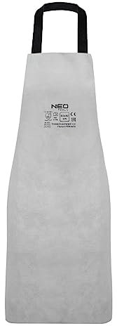 NEO TOOLS Hochwertiger Schweißerschürze aus Leder 60 x 90 cm, Strapazierfähiger Schutz für Schweißarbeiten, Hitzebeständig und flammhemmend, Verstellbarer Nackengurt und Taillenband (Gurtbandförderer)