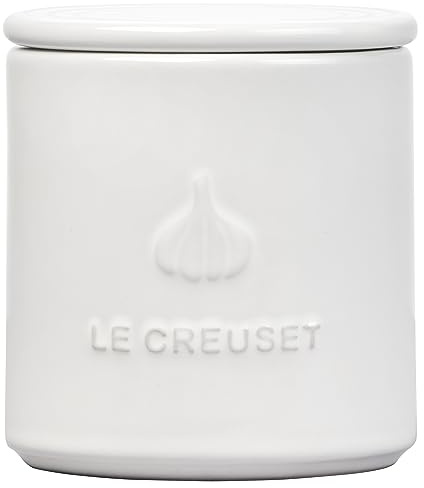 LE CREUSET Knoblauchbehälter aus Steingut, 400 ml, Weiß