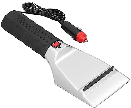 WOOXGEHM 12V Automatic Heated Snow Shovel, Plastic and Metal Material, Non Slip Handle Built in Wiper, Electric Windshield de Icer Shovel, Fast de Icing Suitable for Car Glass