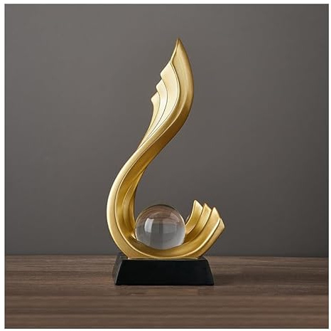 Tauzveok Skulptur Deko, Abstrakte Kunst Statue, Dekoration Wohnzimmer, Schlafzimmer Deko, Modern Wohnung Dekoartikel Skulpturen,Gold d