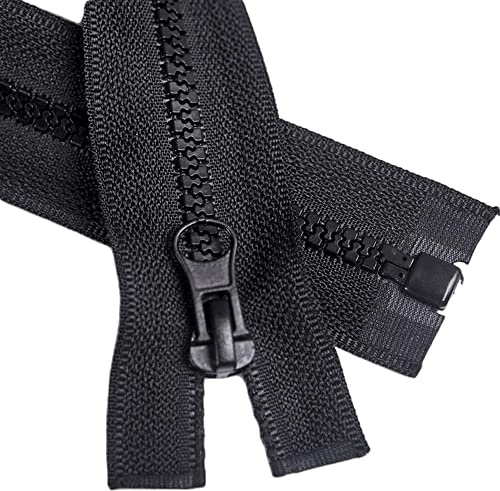 ftiemlovde 5# 3 Pack Reißverschluss Teilbar 50 cm für Jacken Schwarz | Reissverschluss mit 5mm breite Zähne，Zipper Zinklegierungsschieber stabil verarbeitet, Zelte, Bettwäsche & Hosen geeignet