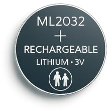 Girafus 80mAh 1x ML2032 3V Knopfzelle wiederaufladbar ersetzt CR2032 | Akku ersetzt CR2032 Einwegbatterie in Autoschlüssel, Fernbedienung, Mainboard, Fahrradcomputer – mehrfach wiederaufladbar
