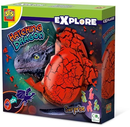 SES Creative Schlüpfender | Drache | Experimentierspielzeug | Made in Holland | für Kinder ab 5 Jahren | Diverse Farben | Nur Wasser erforderlich | 25120