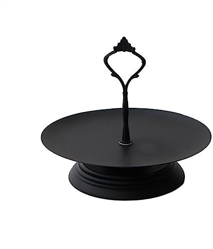 WAOCEO Kuchenständer ServierStänder 1/2/3 Schicht Party Hochzeit Dekoration Dessert Tisch Große Kapazität Cupcake Rack Brot Kuchen Display Rack Tortenständer (Color : Schwarz, Size : Small)
