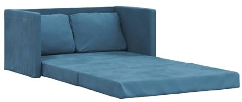 KTHLBRH Bodensofa mit Schlaffunktion Blau 122x204x55 cm Samt Wohnzimmersofa Büro-Sofa Schlafzimmersofa Lounge-Sofa fürs Wohnzimmer,Schlafzimmer,Gästezimmer