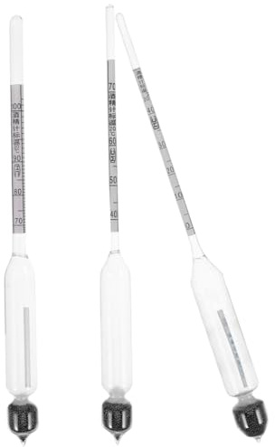 MAGICLULU 3 Stück Hydrometer für Wein und Schnaps Alkoholmessgerät für Schnaps aus Glas 0-100 Grad Wiederverwendbar für Hausgebrauch