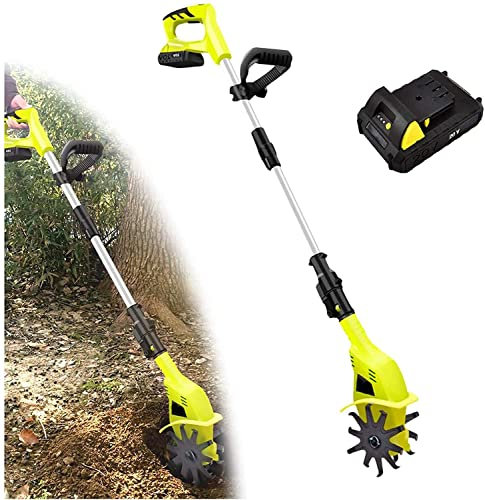 SSDDLZEQ Motoculteur portatif 20v, cultivateur de Jardin électrique sans Fil, cultivateur électrique télescopique sans Fil avec Batterie Rechargeable et Chargeur