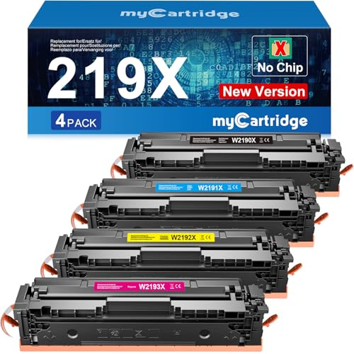 MYCARTRIDGE Ersatz für HP 219X Toner für 219A 219X für HP Color LaserJet Pro MFP 3302FDWG Toner für MFP 3302SDWG 3302FDNG Toner für W2190X W2191X W2192X W2193X(4 Pack)