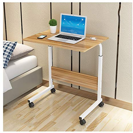 Mobiler Computertisch über dem Bett, höhenverstellbarer Überbetttisch, mobiler Laptop-Ständer, tragbarer und Stabiler Laptop-Schreibtisch mit Rollen, Wohnzimmer-, Klassenzimmertisch mit Roll