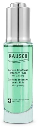 RAUSCH Coffein-Kopfhaut-Intensiv-Fluid mit Ginseng 30ml bei Haarausfall | Für kräftiger wirkendes Haar, wirkt Haarausfall intensiv entgegen, vegan & silikonfrei, mit Basilikumwurzel, Schweiz