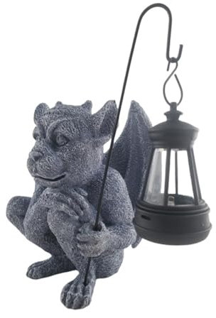 Solar Garden Sculpture, Gargoyle Statue, Outdoor Gargoyle Statue, Halloween Demon Ornament Outdoor, Unique Gargoyle Home Decor, Indoor Decorative Demon and