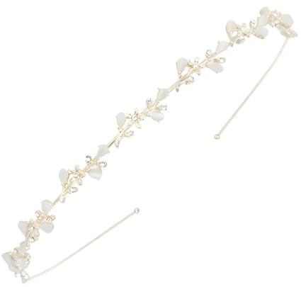 JEXOWIQ haarreif hochzeit - 1 pcs Braut Haarschmuck Diadem Mädchen Stirnband Kronen,Feen Kopfschmuck, Mittelalter Kopfschmuck,Kommunion Konfirmation Haarschmuck,Brautschmuck Gold Silber