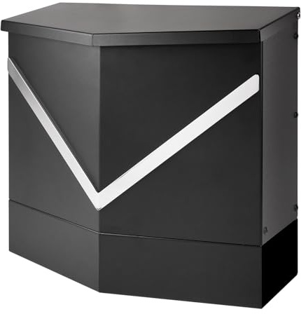 Weatherproof Wall-Mount Locking Mailbox for Outdoor Use - Heavy-Duty Anti-Theft Secure Metal Mail Drop Box with Commercial-Grade Key Lock, Large Capacity (13.4x12.4x4.3)-Rust-Resistant Black