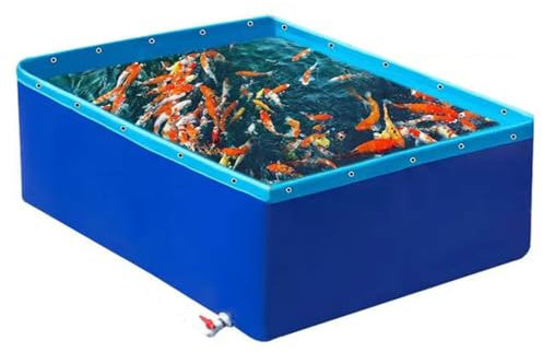 Genérico Estanque de jardín sobre el Suelo con válvula de Drenaje, Piscina Gruesa de Lona Grande Plegable para Exteriores, Lona de Piscina de Lona de PVC de 0,6mm,Two Color,2x1x1.5m