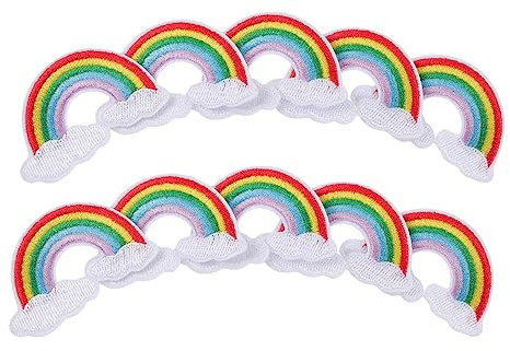 Operitacx 10stücke Regenbogen Aufbügler Aus Bügelbild Applikation Für Kleidung Regenbogen-patch Zum Aufbügeln Diy-patch Für Mädchen Hutflicken Und Reparaturflicken